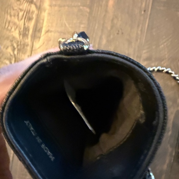 CHANEL caviar quilted black phone holder with chain ￼ - Picture 4 of 7